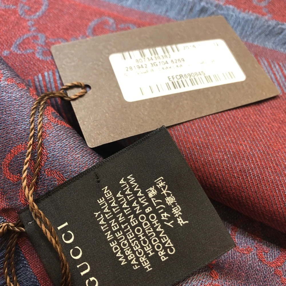 Gucci silk wool GG scarf